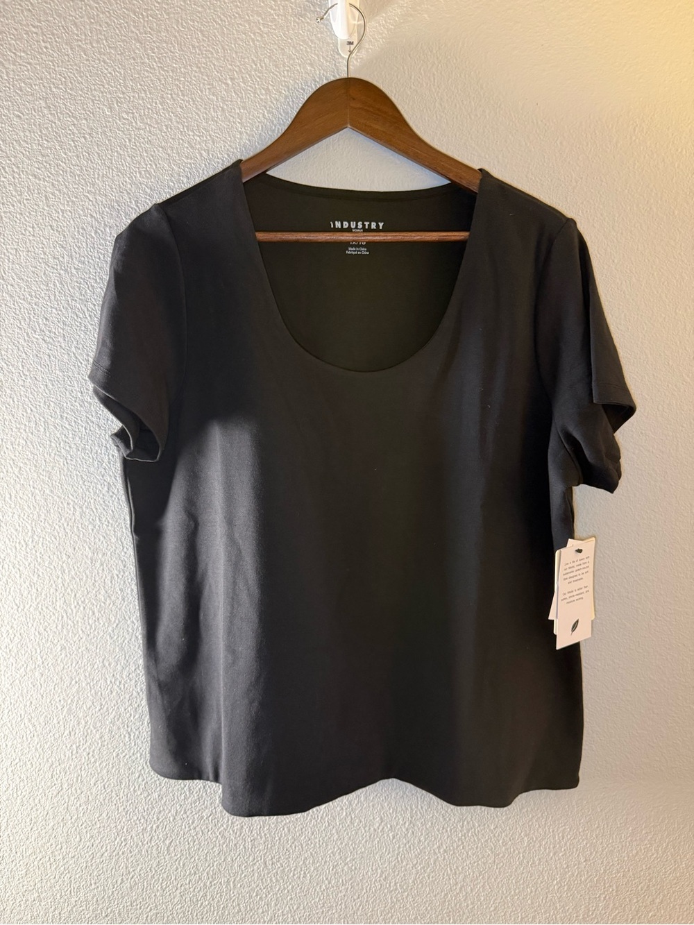Industry Black Scoop Neck Short Sleeve Tee